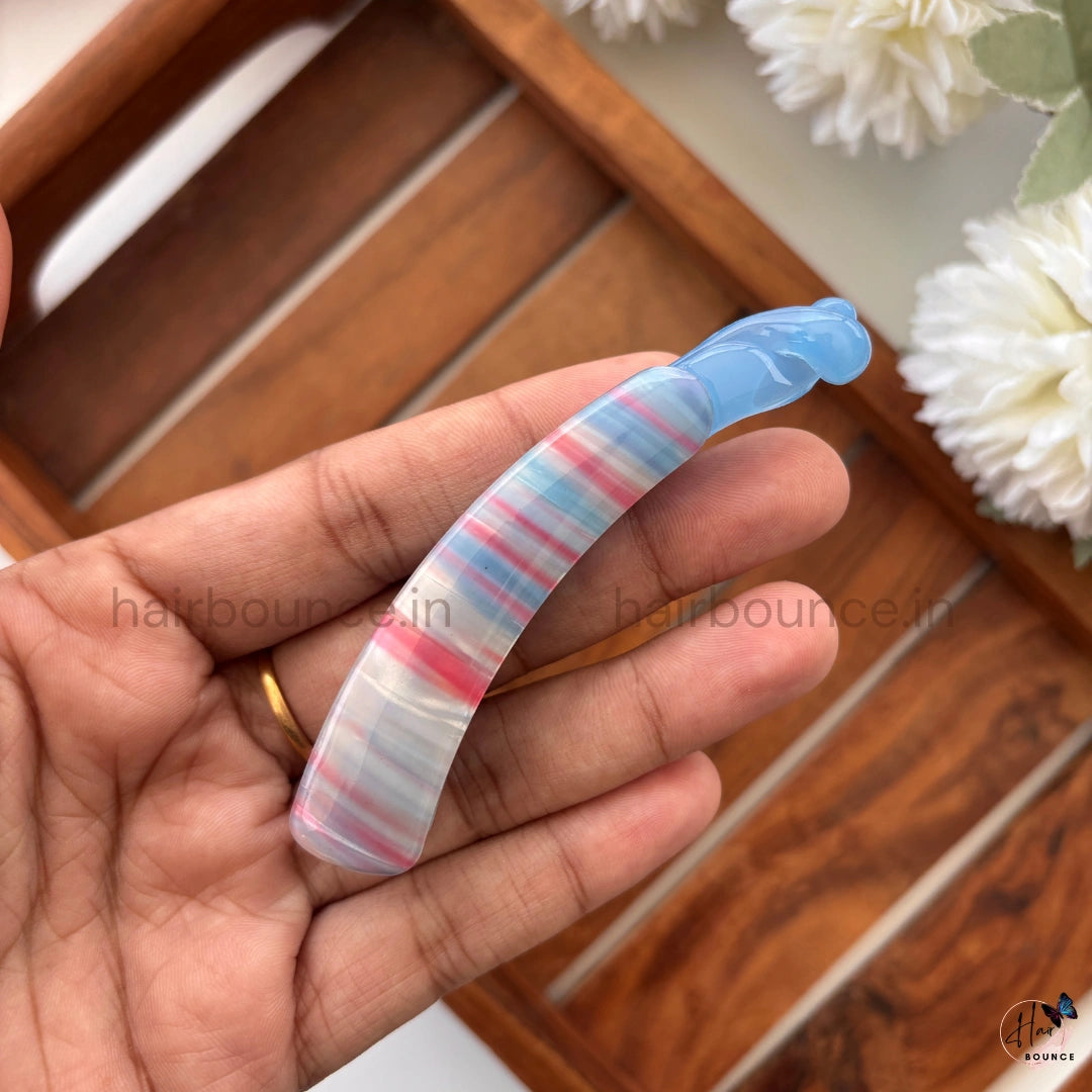 Striped Banana Hair Clip – Medium