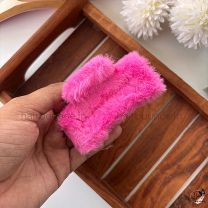Rectangle Fur Hair Claw - Large