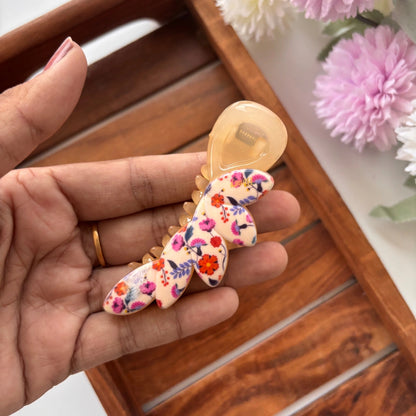 Floral Petal Curve Banana Clip - Medium