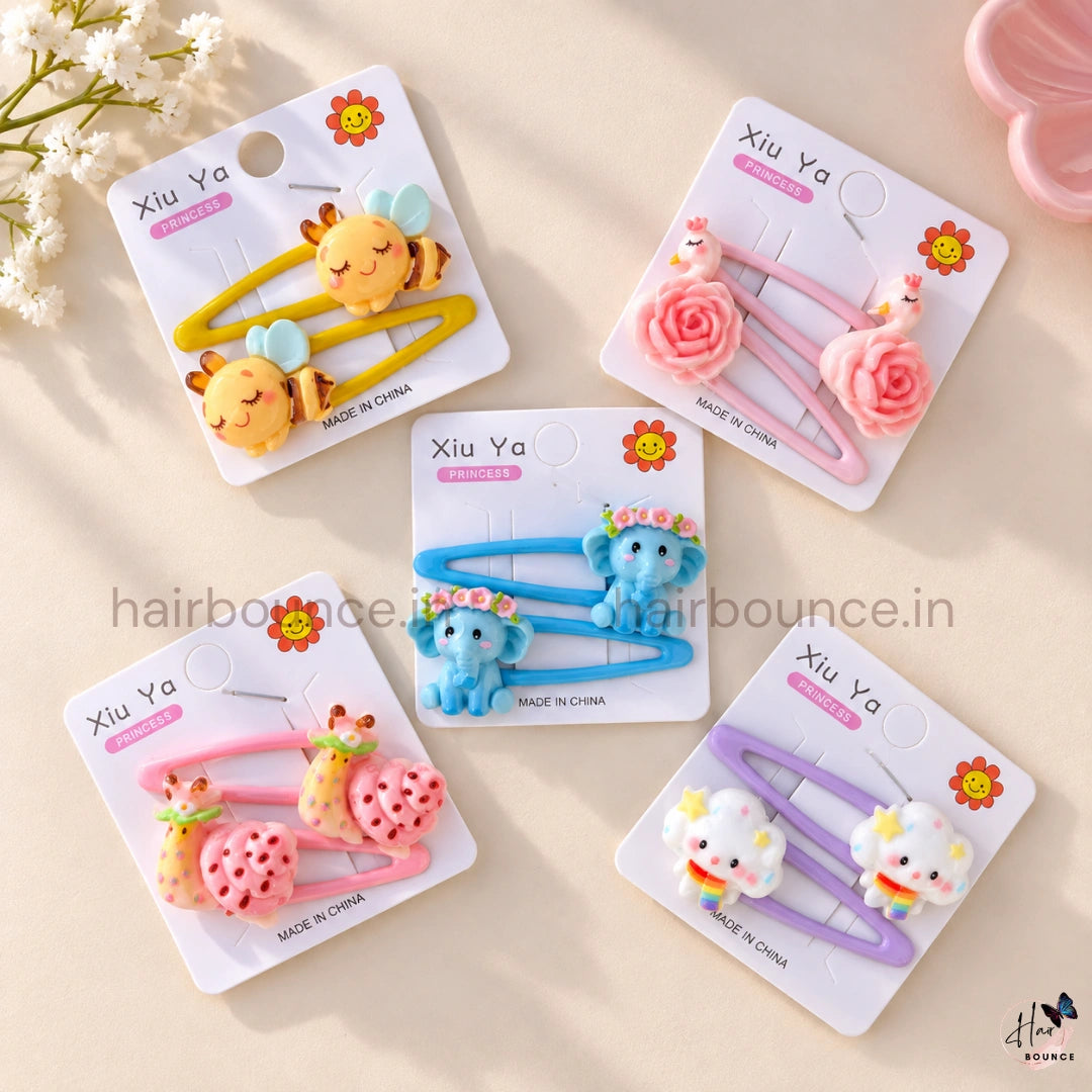 Cute Character Tic Tac Hair Clips for Girls – Pack of 2