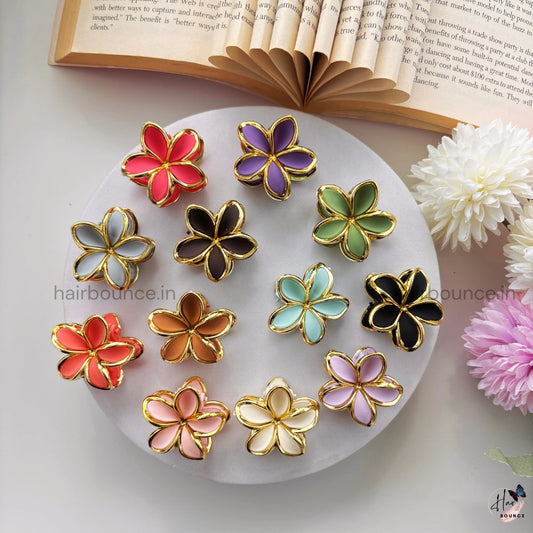 Golden Bloom Floral Hair Claw - Small