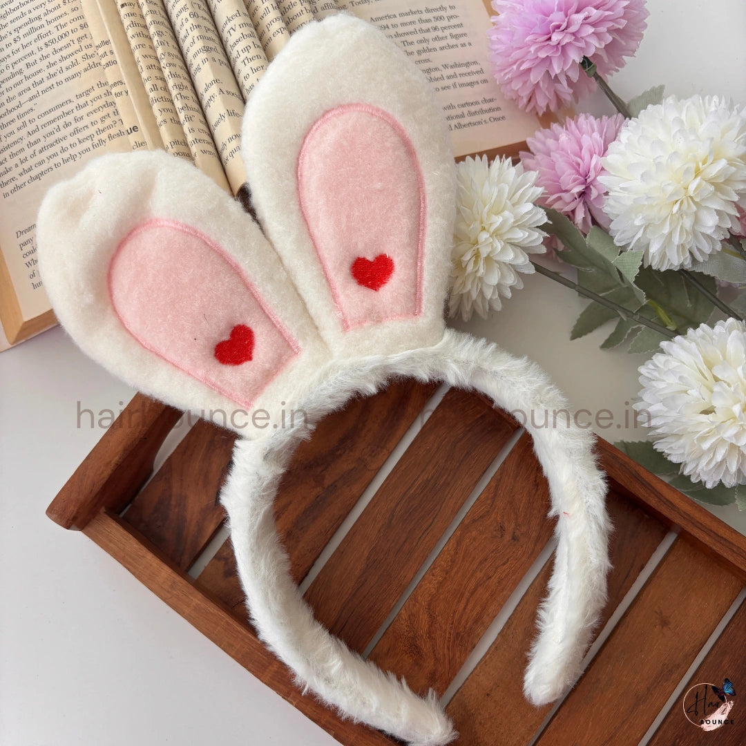 Fluffy Bunny Ears Headband – Soft Plush Hair Band