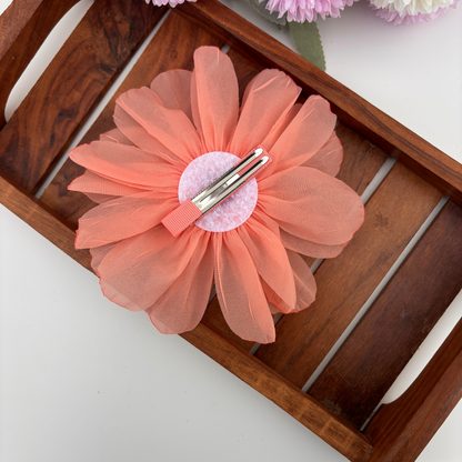 Dusty Rose Layered Flower Hair Clip