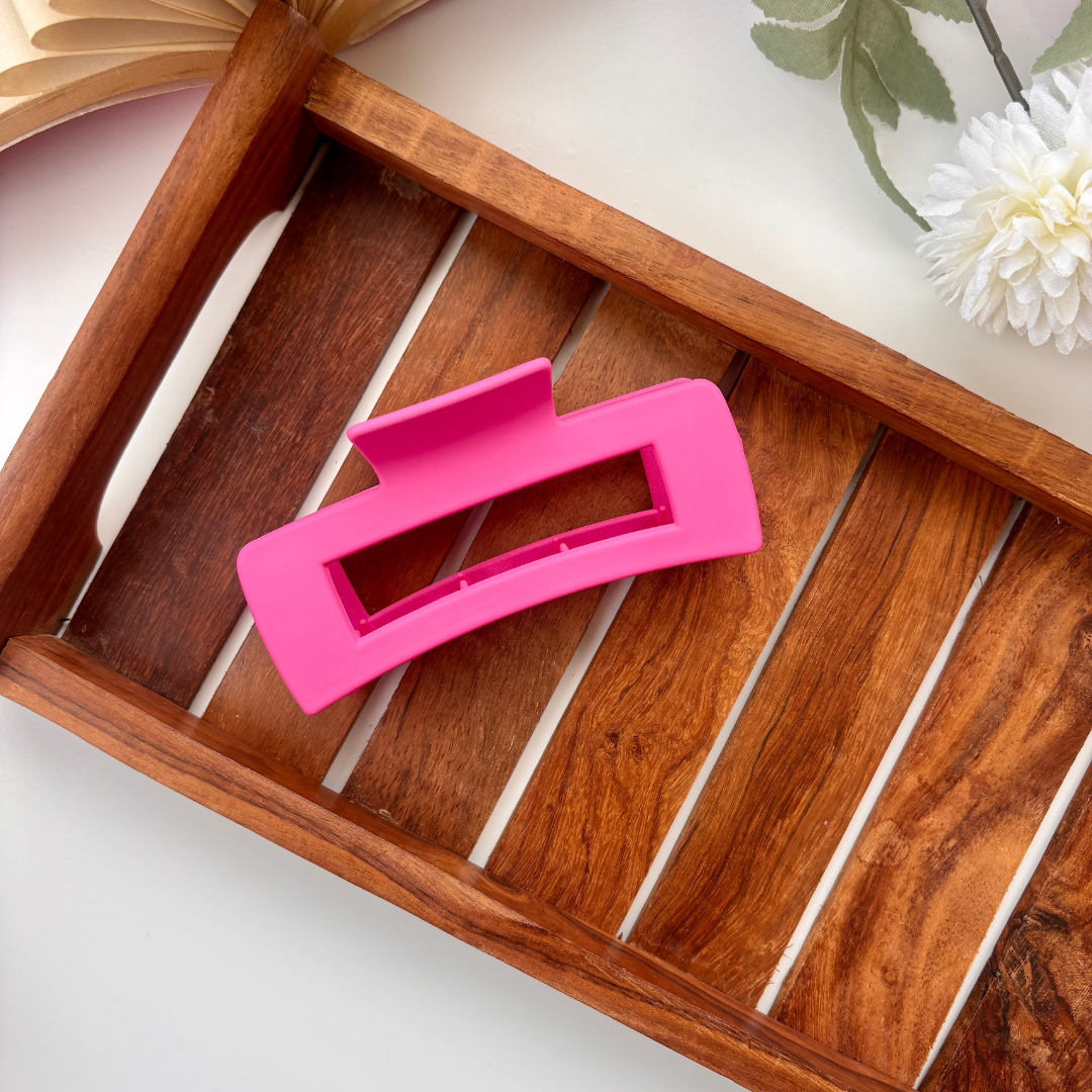 Matte Rectangle Hair Claw - Large