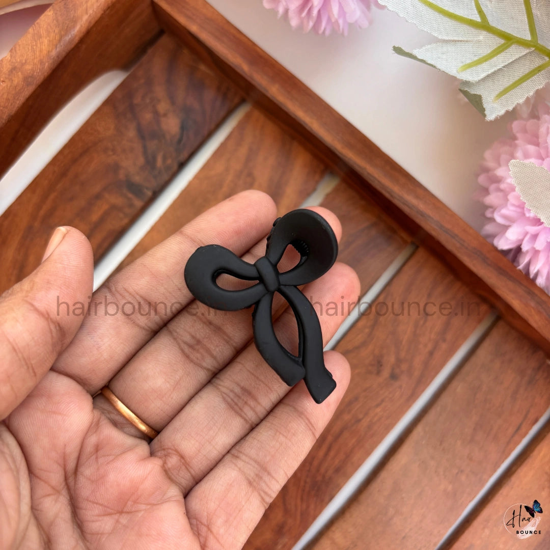Mini Bow Matte Hair Claw - Small