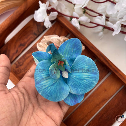 Elegant Orchid Floral Scrunchie Hair Tie