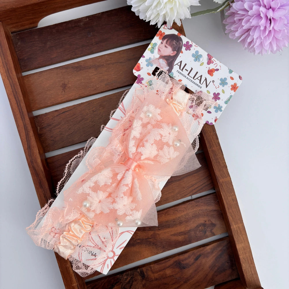 Bow Flower Lace NewBorn Headband