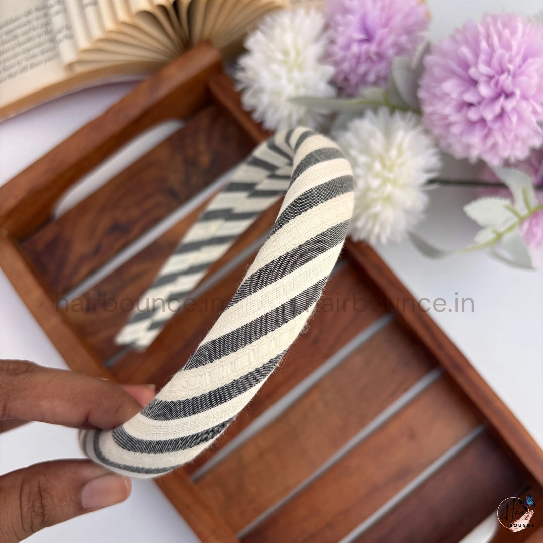 Classic Stripe Padded Headband for Women & Girls – Soft Fabric Hair Band