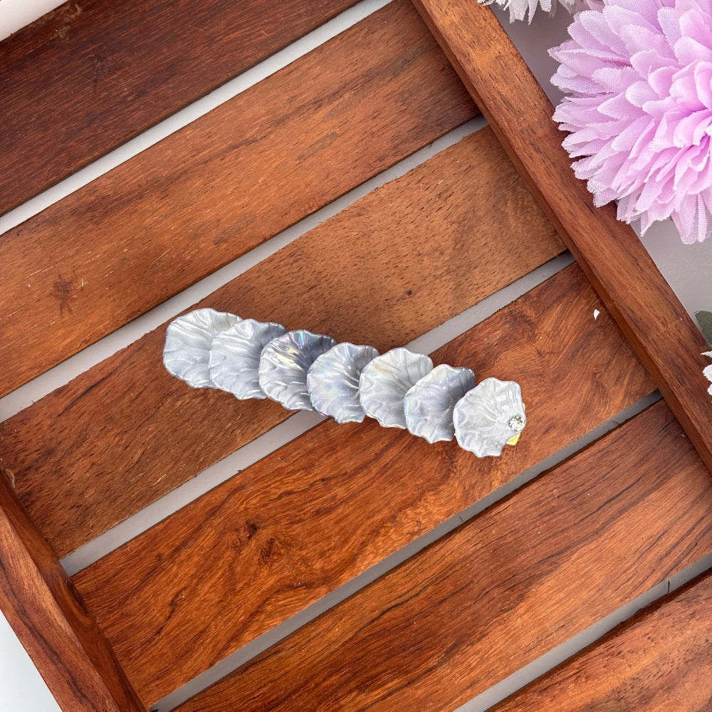 Silver Shine Cascading Petal Center Clip