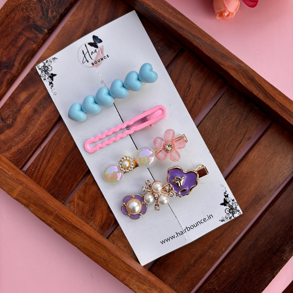 Korean Hair Clips - Pack of 4