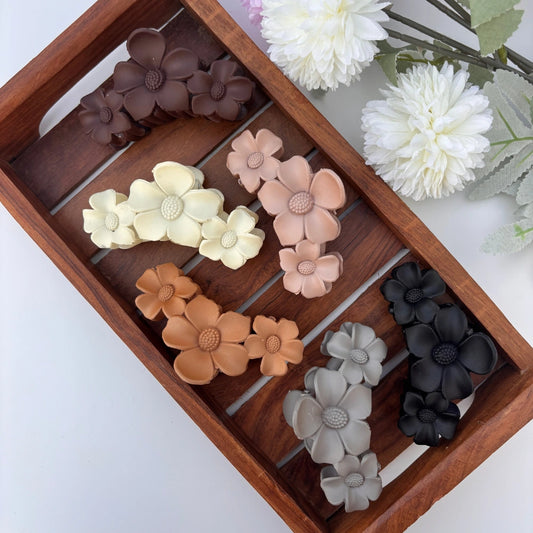 Matte Petal Charm Hair Claw - Large