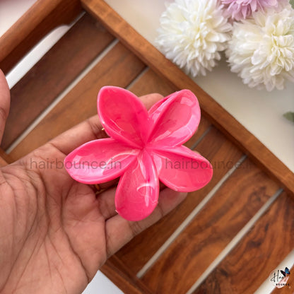 Marble Finish Flower Hair Claw – Large