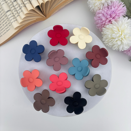 Bright Shades Flower Hair Claw - Pack of 2 (Assorted Colours)