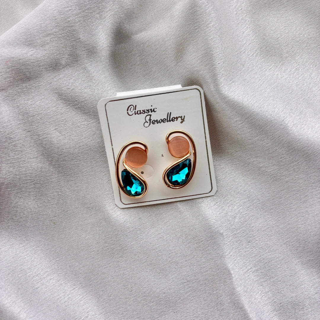 Dual Tone Teardrop Studs