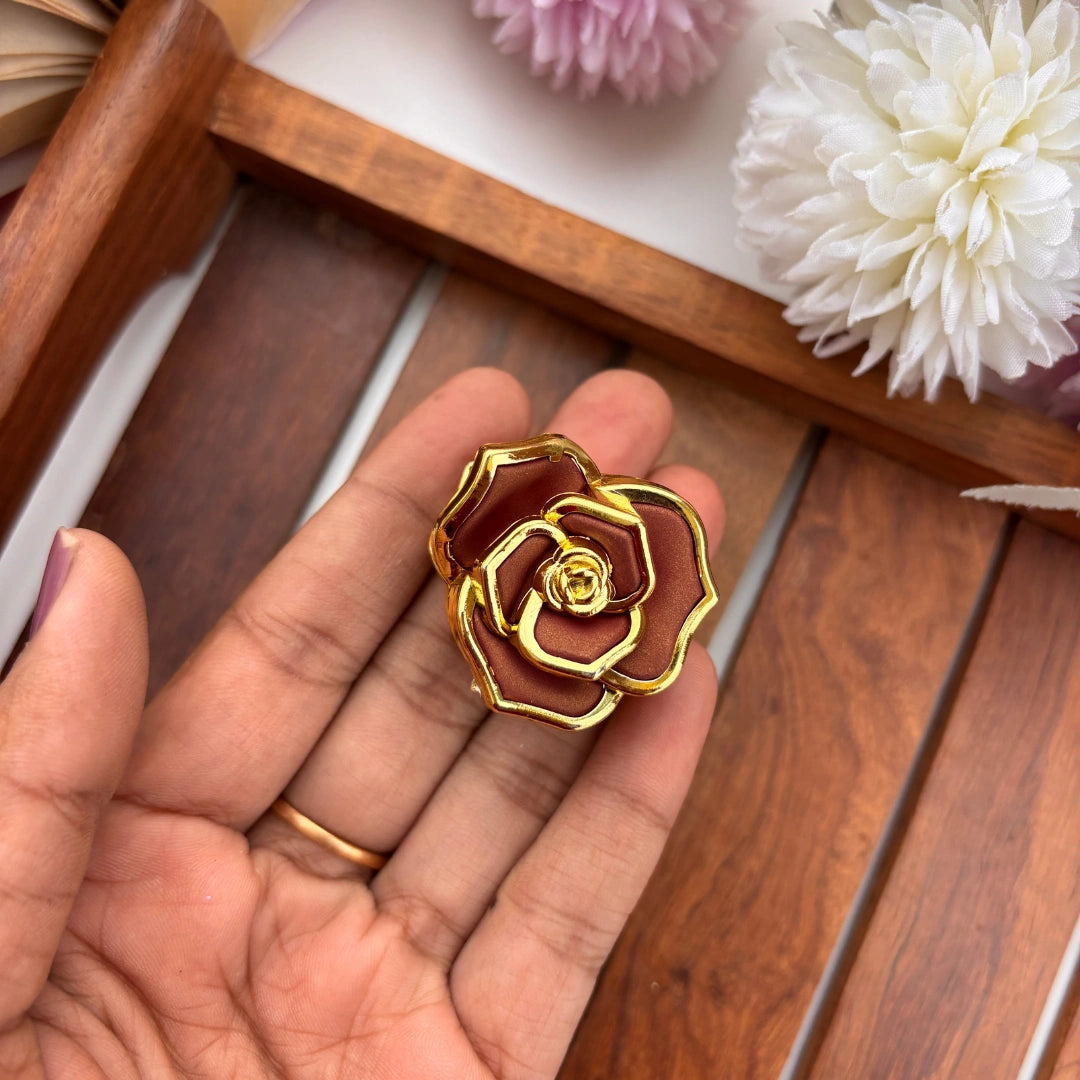 Royal Rose Enamel Hair Claw – Small