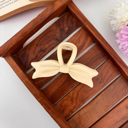 Nude Shades Bow Hair Claw - Large