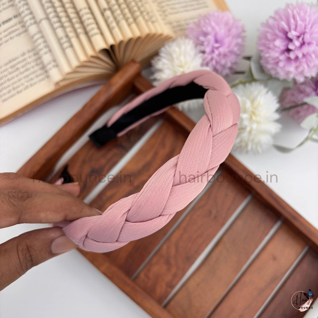 Elegant Braided Fabric Headband – Soft Padded Hair Band for Women & Girls