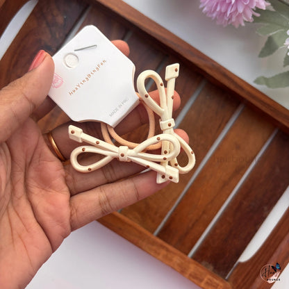 Minimal Nude Bow Rubber Bands