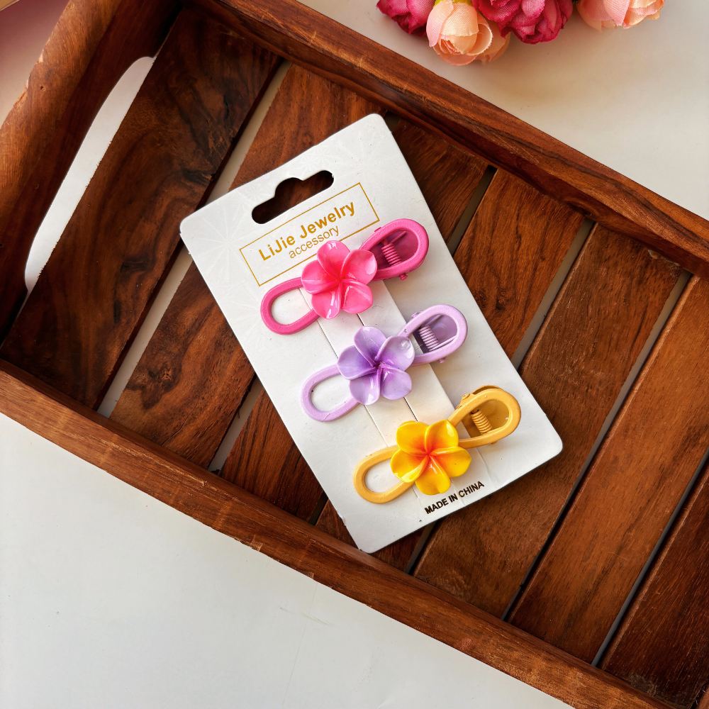 Flower Alligator Clip - Set of 3