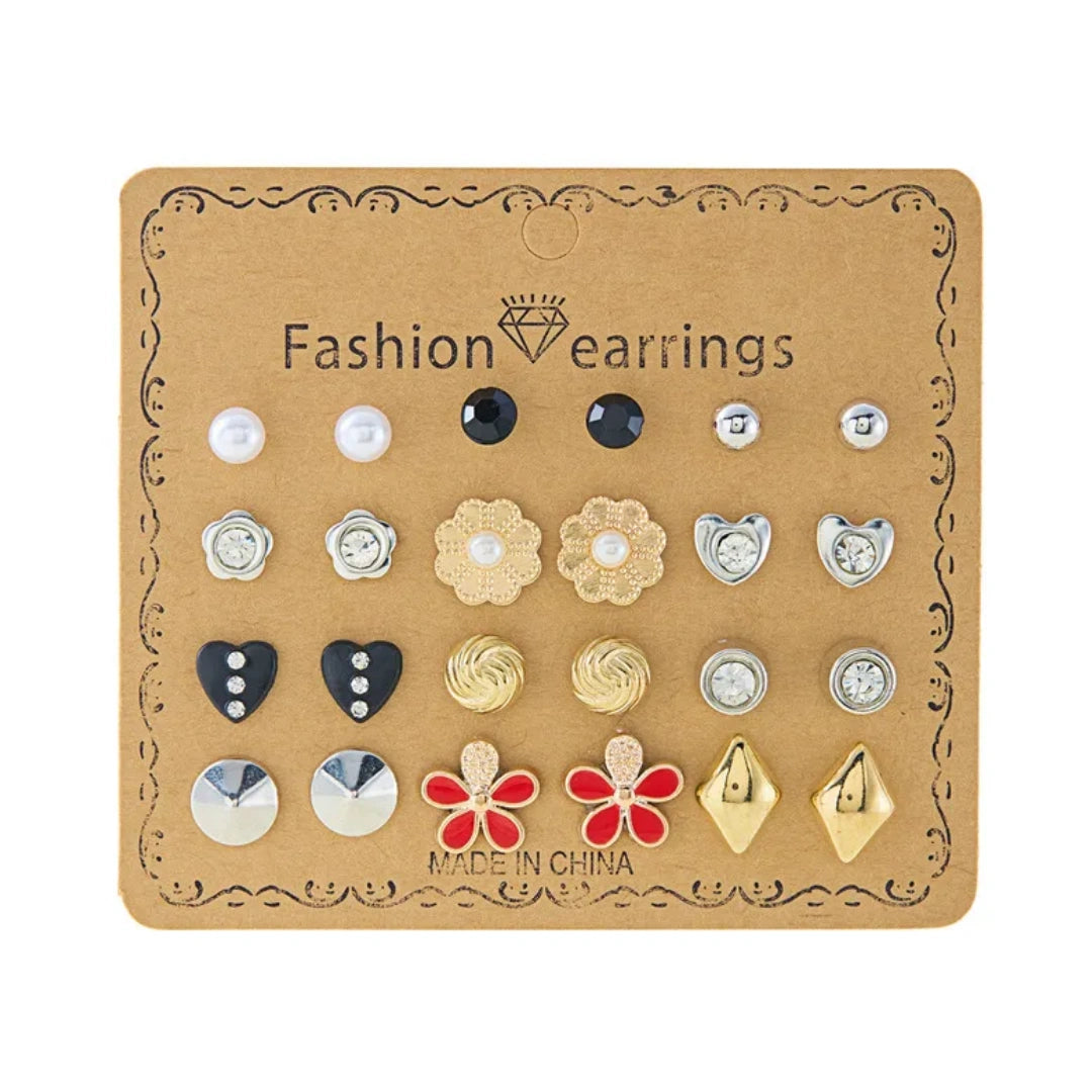Elegant Bloom Multi-Stud Earring Set