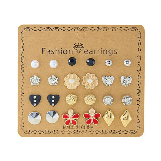 Elegant Bloom Multi-Stud Earring Set