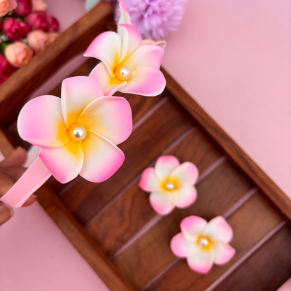 Pearl Flower with Two Alligator Clips