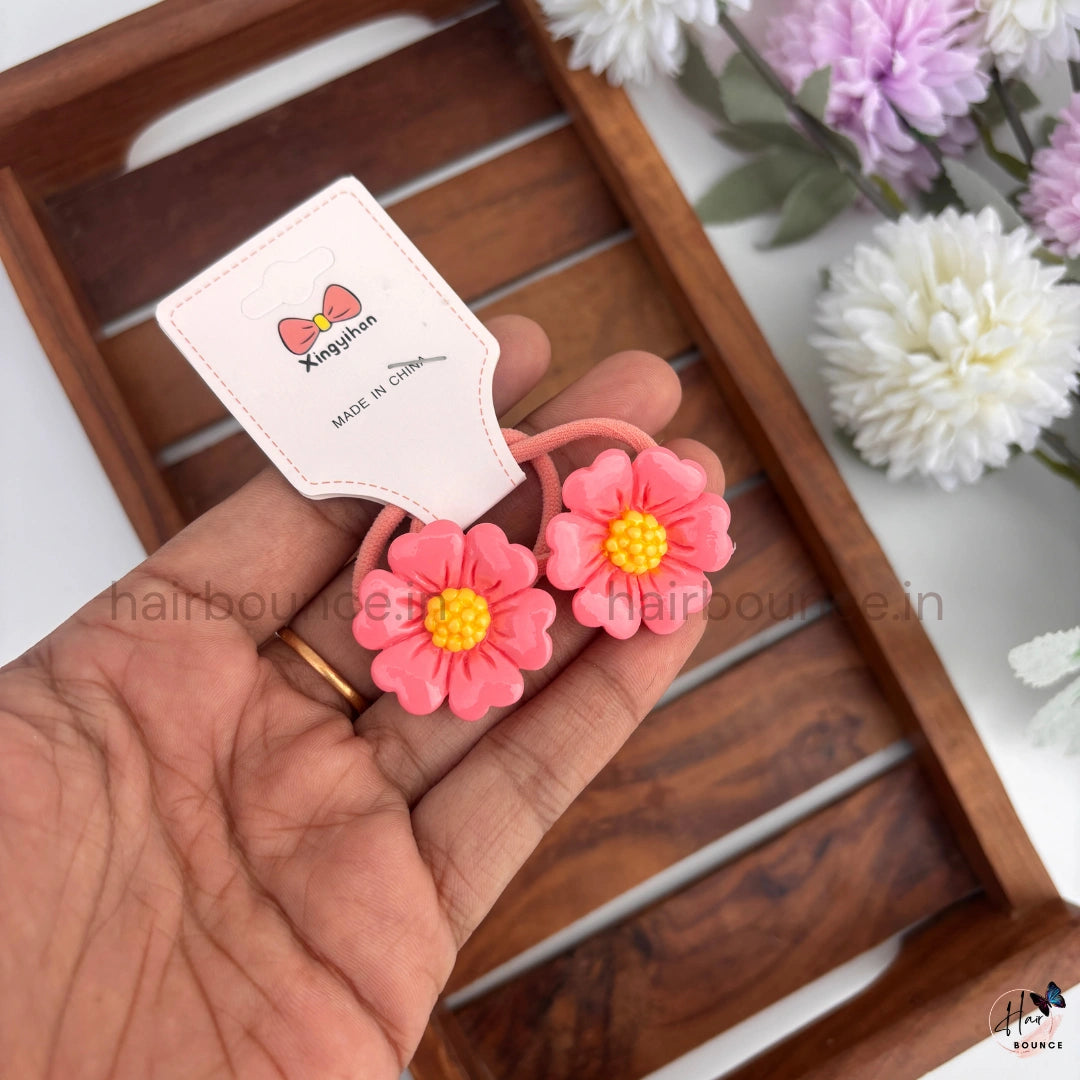 Cute Daisy Flower Hair Ties for Girls – Pack of 2