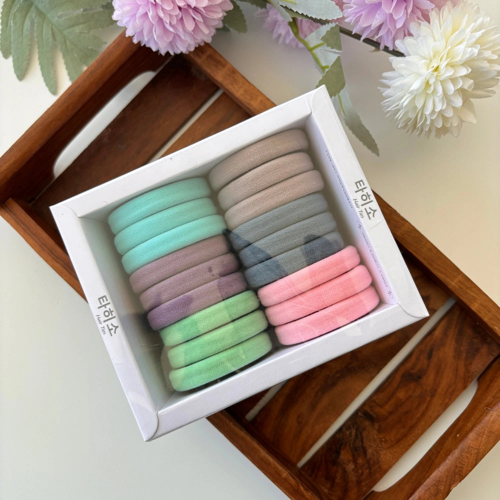 Pastel Shade Soft Rubber Bands - Pack of 18