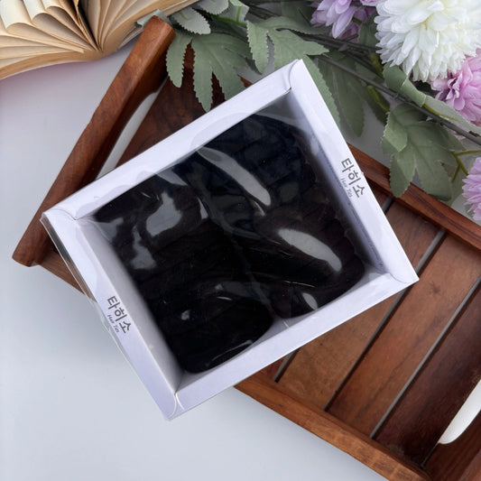 Black Soft Rubber Bands - Pack of 18