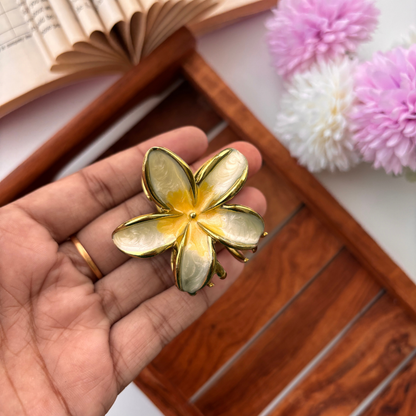 Golden Petal Gloss Hair Claw -  Medium