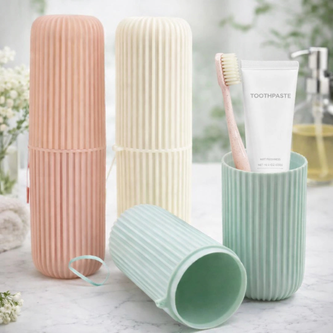 Multipurpose Capsule Bottle Storage Organizer – Portable Travel Case for Toothbrush, Cosmetics & Accessories