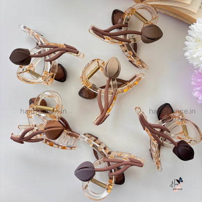 Nude Shade Tulip Twist Hair Claw - Large