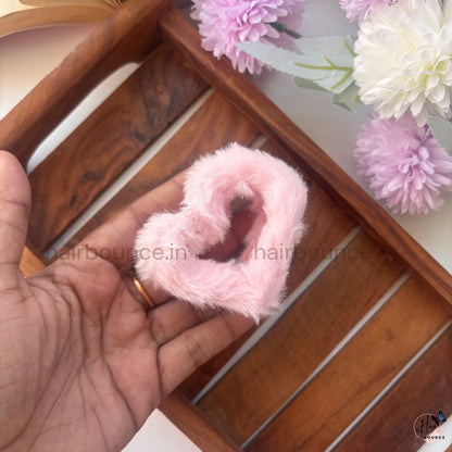 Colourful Heart Fur Hair Claw - Medium