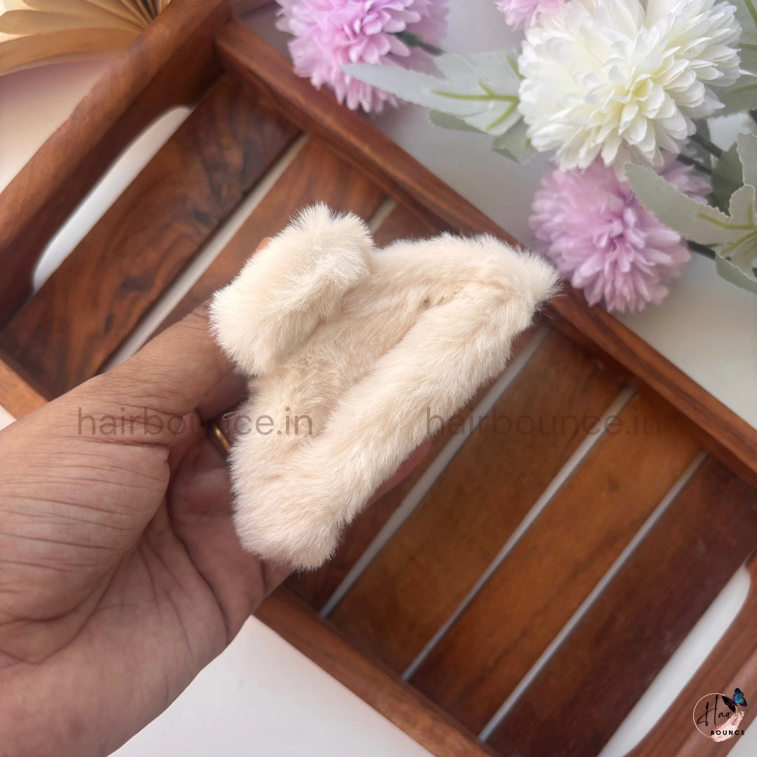 Cloud Puff Fur Hair Claw – Large