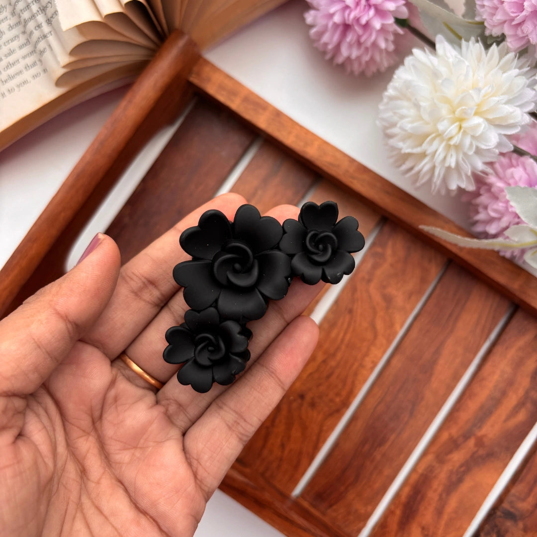 Matte Blossom Rose Hair Claw – Medium