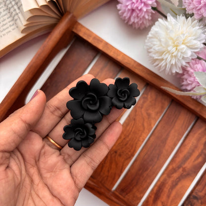 Matte Blossom Rose Hair Claw – Medium