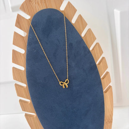 Golden Ribbon Charm Necklace