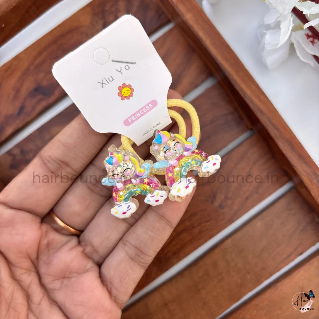 Sparkly Unicorn Kids Hair Ties – Pack of 5