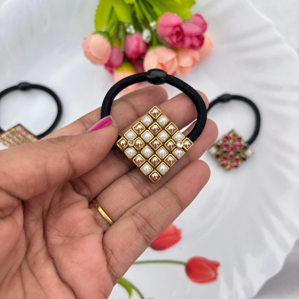 Square Kundan Hair Band