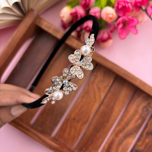 Three Petal Flower Stone Headband