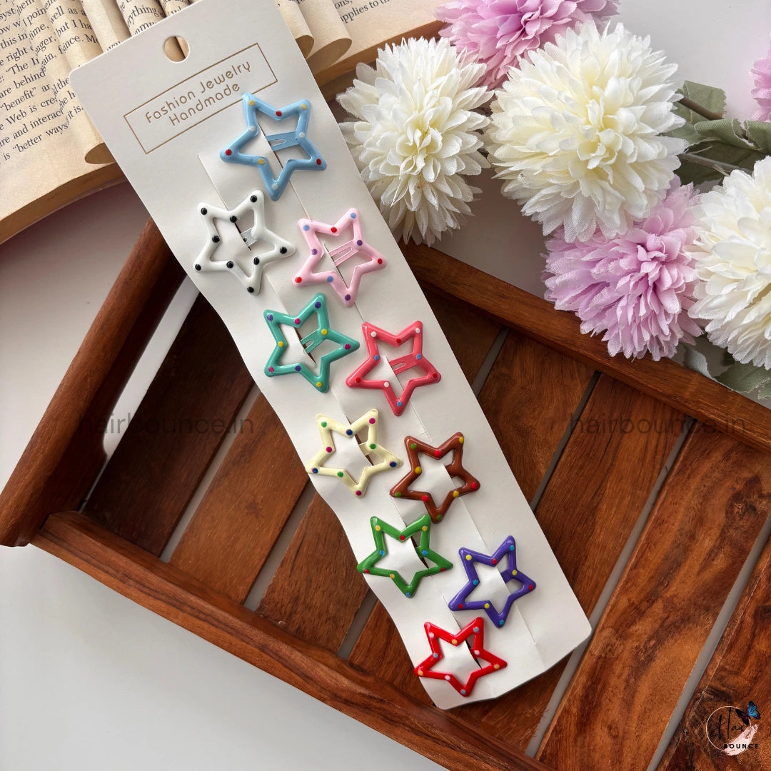 Dotted Colourful Star Tic Tac Clip – Sky Blue Mix