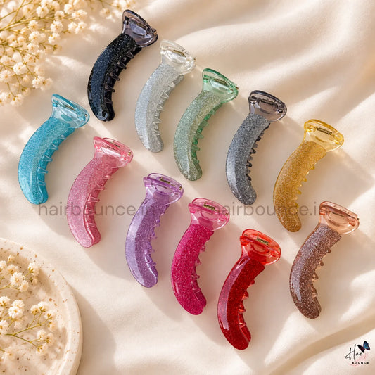 Sparkling Glitter Banana Clip - Medium