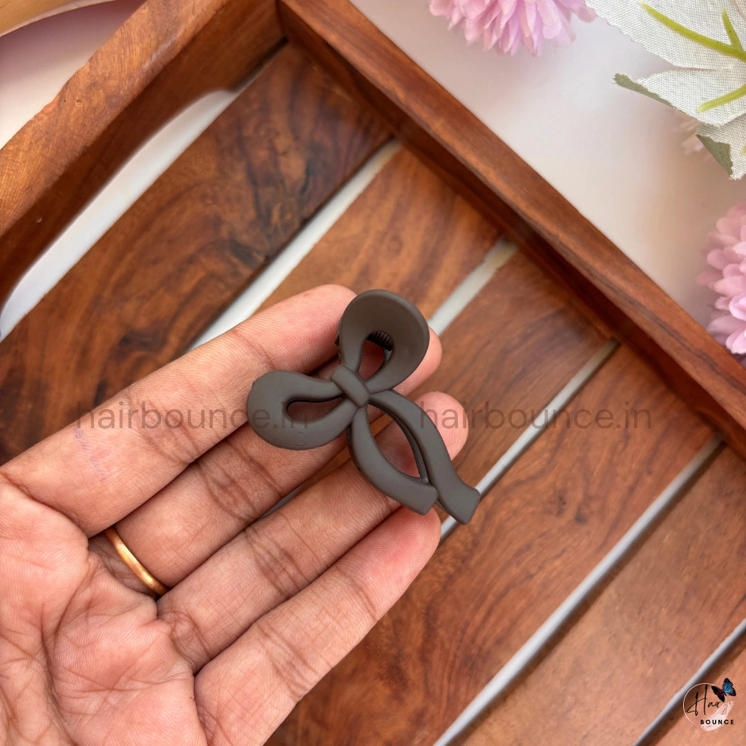Mini Bow Matte Hair Claw - Small