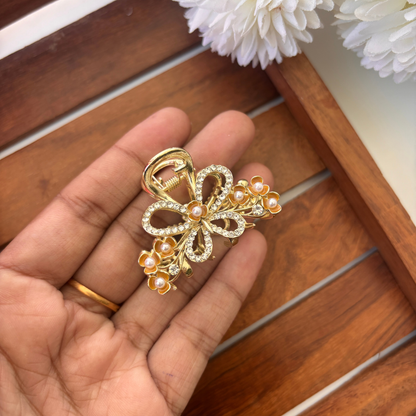 Royal Crystal Bow Hair Claw -  Medium