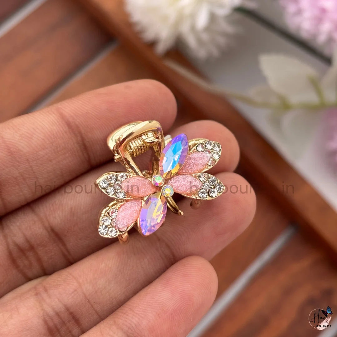 Crystal Bloom Mini Hair Claw