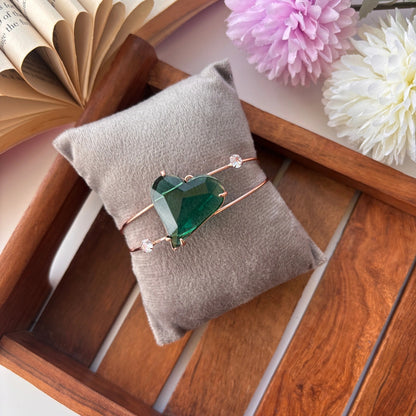 Amber Heart Crystal Bangle 💖✨