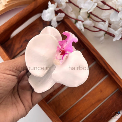 Elegant Orchid Floral Scrunchie Hair Tie