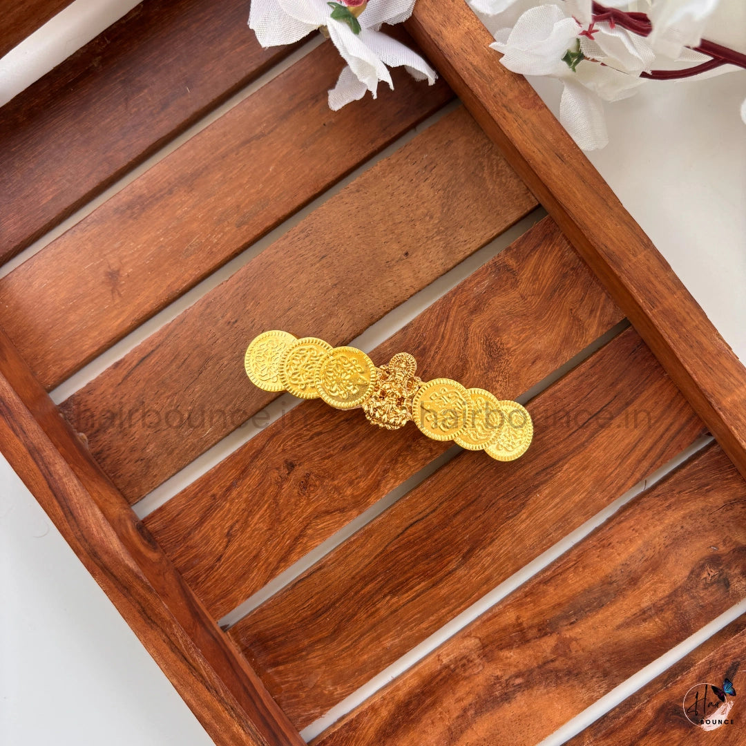 Traditional Lakshmi Coin Center Hair Clip