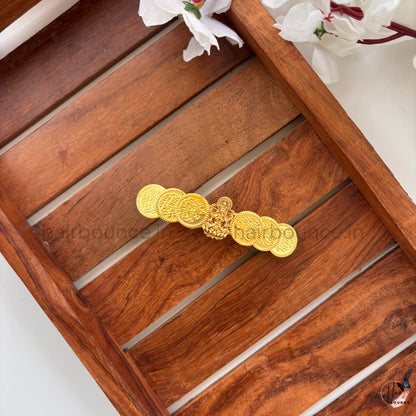 Traditional Lakshmi Coin Center Hair Clip