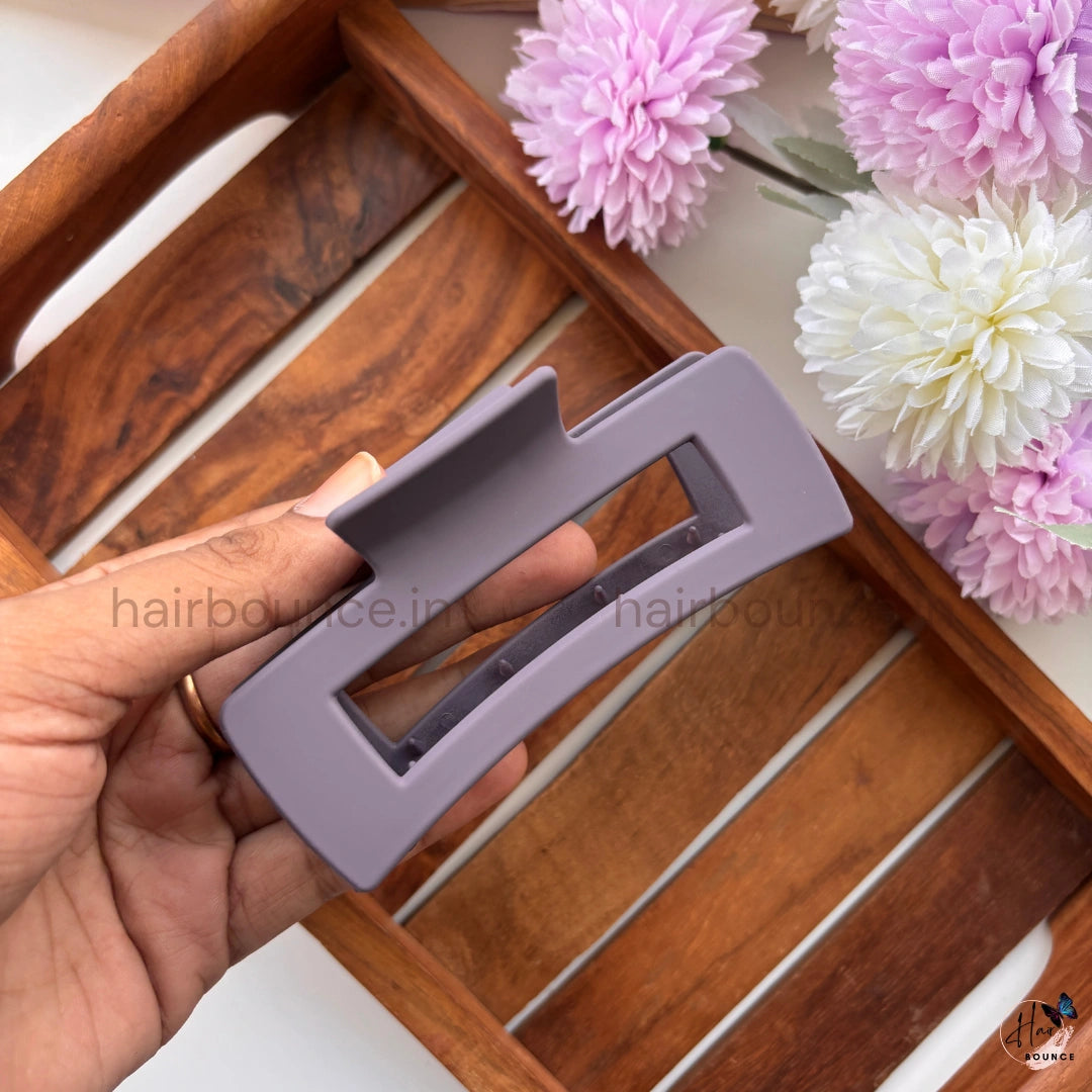 Matte Hollow Rectangle Hair Claw – Large